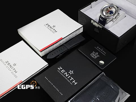 ZENITH 真力時 CHRONOMASTER PRIMERO 03.2520.4061/69.C714&nbsp;不鏽鋼材質 鏤空太陽紋面盤 藍灰色計時錶盤 2016年保卡 台灣公司貨&nbsp;自動上鍊 42mm