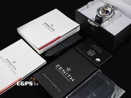 ZENITH 真力時 CHRONOMASTER PRIMERO 03.2520.4061/69.C714&nbsp;不鏽鋼材質 <font color="#05f0f0">鏤空太陽紋面盤 藍灰色計時錶盤 </font><font color="#ff0000">2016年保卡 台灣公司貨</font>&nbsp;自動上鍊 42mm