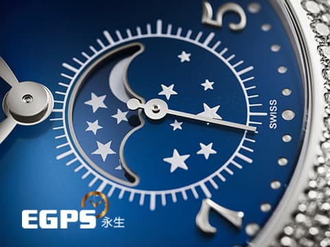 Patek philippe 百達翡麗 PP&nbsp; 複雜功能時計 7121/200G 18K白金材質 原廠鑲嵌132 顆鑽石（1.09 克拉）錶圈 月相顯示 藍色面盤&nbsp;2025年保單 新錶訂價：1,507,000元&nbsp;手動上鍊&nbsp;38mm