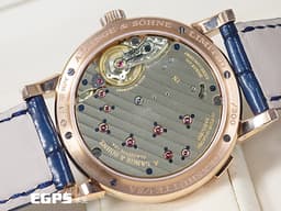 A. LANGE &amp; SÖHNE 朗格 Lange 1 系列 <font color="#1a58bc">30周年 限量藍色面盤</font> 191.063 玫瑰金材質 LSLS1914AJ 大日期窗 小秒針 動力顯示 <font color="#ff0000">頂級德國製錶工藝 鵝頸式微調 3/4夾板 偏心面盤&nbsp;全球限量300只 2025年台灣公司貨 </font>手上鏈 38.5mm