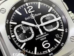 BELL&ROSS 柏萊士  BR 05 CHRONO 系列 BLACK STEEL BR05C-BL-ST/SST 不鏽鋼 黑面<font color=#FF0000>不鏽鋼 黑面 計時碼錶 2024年保單 台灣公司貨</font> 白色夜光指針及時標 大三針 自動上鍊 42mm