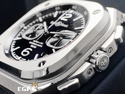 BELL&amp;ROSS 柏萊士  BR 05 CHRONO 系列 BLACK STEEL BR05C-BL-ST/SST 不鏽鋼 黑面不鏽鋼 黑面 計時碼錶 2024年保單 台灣公司貨 白色夜光指針及時標 大三針 自動上鍊 42mm