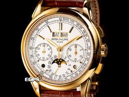 Patek philippe 百達翡麗 PP錶 超複雜功能時計系列 5270J-001 18K黃金材質 <font color="#ffea9e">瑩白色面盤 </font> <font color="#fde89b">經典複雜功能錶款 萬年曆腕錶，月相盈虧顯示，計時功能&nbsp;</font><font color="#FF0000">2022年保單 新錶訂價：6,844,000元</font>&nbsp;手上鍊 41mm