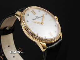Girard-Perregaux 芝柏 GP錶 1966系列 49528D52A771-CK6A 18K玫瑰金材質&nbsp;<font color="#cadff0">原廠鑲嵌68顆鑽石錶圈（約0.58克拉）白色珍珠貝母面盤</font>&nbsp;&nbsp;<font color="#FF0000">2025年保單</font> 自動上鍊 30mm