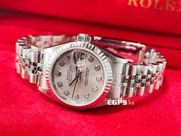ROLEX 勞力士 Datejust 79174 銀灰色面盤 原廠鑽石時標 18K白金三角坑紋圈 904L不鏽鋼材質&nbsp;<font color="#ff0000" style="font-size: 10pt;">&nbsp;</font><span style="font-size: 10pt;">自動上鍊蠔式女錶 26mm</span>