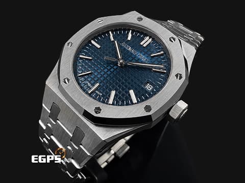 AUDEMARS PIGUET愛彼 Royal Oak Selfwinding皇家橡樹系列 15550ST.OO.1356ST.06 男女皆宜中性款 搭配經典的「雲夜藍50」面盤 低調內斂優雅&nbsp;2025年&nbsp;自動上鍊 37mm
