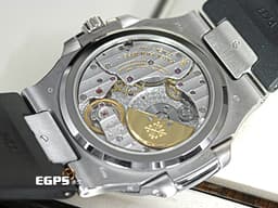 Patek Philippe 百達翡麗 PP錶 Nautilus Moonphase 金鷹 鸚鵡螺 5712G 小秒針 動能顯示 月相盈虧 5712 G 搭配Rubber B黑色橡膠錶帶 18K白金 <font color="#ff0000">一代經典 絕版日內瓦印記機芯</font> 自動上鍊 43x38mm