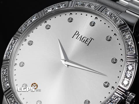 PIAGET 伯爵 Dancer 舞者系列 G0A31046 P10358 18K白金材質 鍊帶款&nbsp;原鑲鑽石錶圈、鑲鑽時標&nbsp;整支約重3.06兩 手動上鍊 38mm
