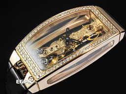 CORUM 崑崙 Gold Bridge 金橋 113.102.85&nbsp;經典 酒桶型 <font color="#fbcf32">18K玫瑰金材質 雙側邊全透視錶殼 全鏤空設計</font>&nbsp;<font color="#05f0f0">原廠鑲嵌168顆鑽石錶圈（約0.65克拉）</font><font color="#ff0000">酒桶型錶殼線條流暢 當代美學 新錶訂價：約1,595,700元台幣</font> 手上鍊 34x51mm