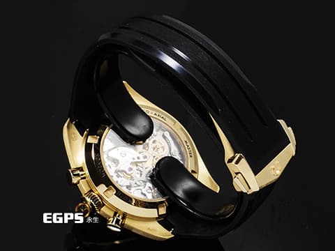 OMEGA 歐米茄 Speedmaster Moonwatch Professional 超霸 登月 計時碼錶 速霸 Moonshine金 31062425099001&nbsp;余文樂 金色熊貓面盤 宛若隕石表面的錶帶內襯&nbsp;3861機芯&nbsp;2022年保卡&nbsp;同軸擒縱 手動上鏈 42 mm