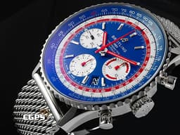 BREITLING 百年靈 NAVITIMER B01 CHRONOGRAPH 航空計時 AB01212B1C1A1 不鏽鋼材質 <font color="#05f0f0">藍紅配色面盤 泛美特別版</font>&nbsp;<font color="#FF0000">百年靈自製01機芯 2020年保單 </font> 自動上鍊 43mm