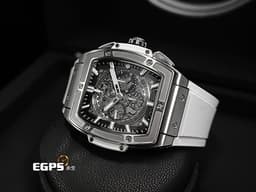 Hublot 宇舶 Split of Big Bang Titanium 大爆炸 靈魂系列 601.NE.0172.LR.JPN17 <font color="#DDDDDD">鈦金屬 鏤空面盤</font> 計時碼表 <font color="#ff0000">2019年保單</font> 自動上鍊 45mm
