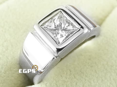 K金鑽戒 白K金 天然鑽石 鑽石戒指 公主方切工 方鑽 白K金鑽戒 1.09CT