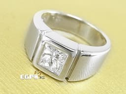 K金鑽戒 白K金 天然鑽石 鑽石戒指 公主方切工 方鑽 白K金鑽戒 1.09CT