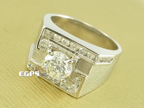 天然鑽石 豪華 鑽戒 1.00CT 男戒