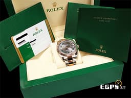 ROLEX 勞力士 Datejust 41 蠔式日誌型 126331 <font color="#949494">石板灰色面盤</font>搭配<font color="#058703">綠色羅馬時標</font>&nbsp;永恆玫瑰金 半金款 DJ41 經典三角坑紋錶圈 <font color="#ff0000">2019年保卡 蠔式（Oyster）三節板帶</font> 自動上鍊 41mm