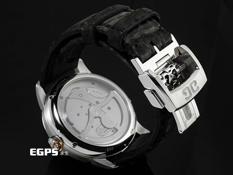 GLASHUTTE ORIGINAL 格拉蘇蒂 Pano PanoMaticLunar 1-91-04-01-03-62 950鉑金材質 偏心月相 德式經典大日期窗 鍍黑色銠飾紋飾紋鏤空面盤 雙鵝頸  2025保單 限量200支&nbsp; 自動上鍊 42mm