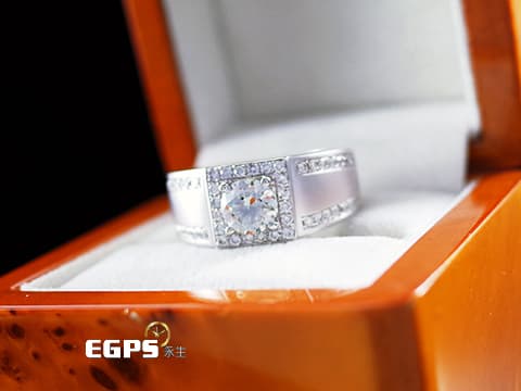 天然鑽石 白K金  圓鑽 主石1.15CT 天然真鑽 男戒 豪華配鑽 Ｋ金鑽戒