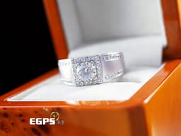 天然鑽石 白K金  圓鑽 主石1.15CT 天然真鑽 男戒 豪華配鑽 Ｋ金鑽戒