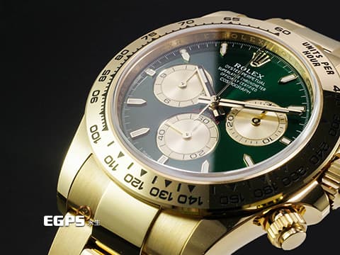 ROLEX 勞力士 Cosmograph Daytona 宇宙計時型 迪通拿 126508 新款 綠金迪 18K黃金材質&nbsp;綠色面盤搭配金色計時錶盤 計時碼表&nbsp;2026年保卡 賽車錶 自動上鍊 40mm