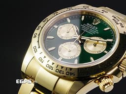 ROLEX 勞力士 Cosmograph Daytona 宇宙計時型 迪通拿 126508 <font color="#f5dea8">新款 綠金迪 18K黃金材質</font>&nbsp;<font color="#058703">綠色面盤搭</font><font color="#f9ebc3">配金色計時錶盤</font> 計時碼表<font color="#FF0000">&nbsp;2026年保卡</font> 賽車錶 自動上鍊 40mm