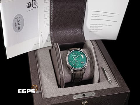 Glashütte Original 格拉蘇蒂 原創 PanoMaticLunar系列 19002133262 經典偏心綠色面盤&nbsp;大日期窗 月相盈虧 不鏽鋼&nbsp;2025年保單&nbsp;德國錶 自動上鍊 40mm