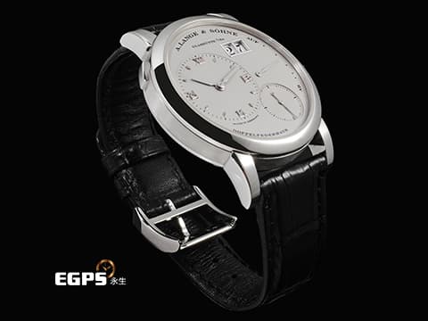 A.LANGE &amp; SOHNE 朗格 Lange 1 101.025 PT950 鉑金材質&nbsp;大日期窗 實心銀白色面盤、羅馬數字時標指針&nbsp;手上鍊 38.5mm