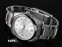 ROLEX 勞力士 Oyster Perpetual 蠔式恆動型 114200 銀色面盤 大三針 OP34 中型&nbsp;<font color="#ff0000">經典3 6 9數字時標&nbsp;2018年保卡</font> 自動上鏈 34mm
