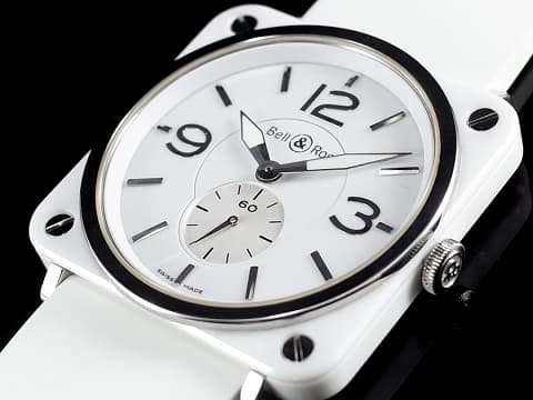 Bell &amp; Ross 柏萊士 BRS-98-WCS 白色精密陶瓷 石英機芯  39mm