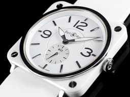 Bell &amp; Ross 柏萊士 BRS-98-WCS 白色精密陶瓷 石英機芯  39mm
