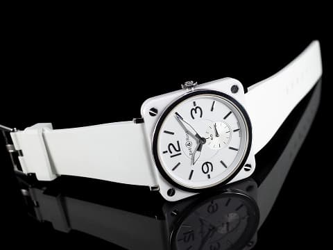 Bell &amp; Ross 柏萊士 BRS-98-WCS 白色精密陶瓷 石英機芯  39mm