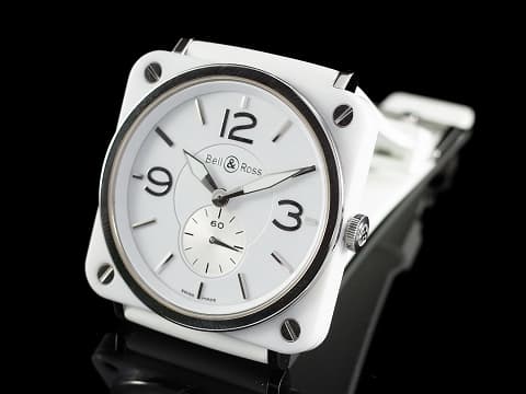 Bell &amp; Ross 柏萊士 BRS-98-WCS 白色精密陶瓷 石英機芯  39mm