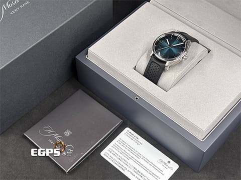 H.MOSER &amp; CIE 亨利慕時 PIONEER CENTRE SECONDS 開拓者 3200-1214 不鏽鋼材質 藍色瀉湖煙燻面盤  2025年保單卡&nbsp;大三針 自動上鍊 42.8mm