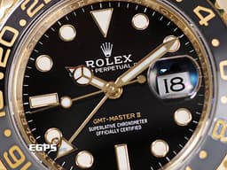 ROLEX 勞力士 GMT-Master II 蠔式 格林威治型 126718 GRNR 兩地時間&nbsp;<font color="#f5dea8">18K黃金材質</font>&nbsp;126718GRNR <font color="#a9a7a7">灰黑雙色Cerachrom陶質字圈</font>&nbsp;皮蛋圈&nbsp;<font color="#FF0000">2025年保單 紀念型五珠（Jubilee）錶帶</font> 自動上鍊 40mm