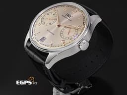 IWC 萬國錶 Portuguese 葡萄牙系列 IW501705 不鏽鋼材質 <font color="#f4ead2">沙漠金色太陽紋放射面盤 七日動力儲存顯示</font>&nbsp;<font color="#ff0000">2025年保卡 台灣公司貨</font>&nbsp;自動上鏈 42.4mm