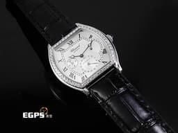 CHOPARD 蕭邦 16/2248 酒桶型 18K白金材質 <font color="#05f0f0">精鑲鑽石錶圈 羅馬數字銀白色面盤&nbsp;</font> 手動上鏈 33mm