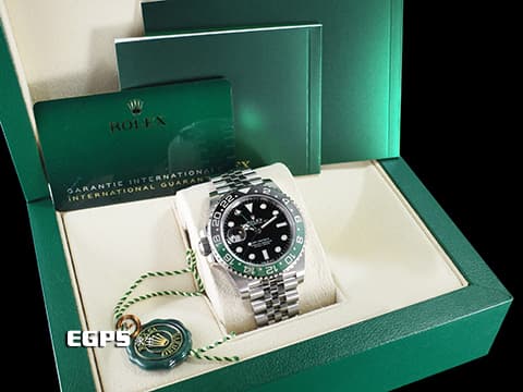 ROLEX 勞力士 GMT-Master II 蠔式 格林威治型 126720VTNR 黑綠雙色陶瓷圈 雪碧 兩地時區 不鏽鋼 126720 VTNR 勞力士罕見左冠錶 2024年新式保卡 紀念型（Jubilee）五銖錶帶 自動上鍊 40mm