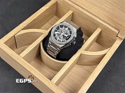 HUBLOT 宇舶 Big Bang Unico Integrated Titanium 大爆炸 計時碼錶 451.NX.1170.NX <font color="#05f0f0">鈦金屬 鏤空面盤</font>&nbsp;<font color="#ff0000">2023年電子保卡</font> 自動上鍊 42mm