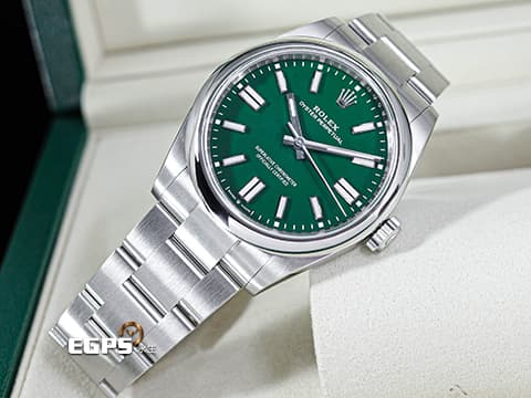 ROLEX 勞力士 Oyster Perpetual 41 蠔式恆動型 134300 綠色面盤 賭桌綠&nbsp;經典 OP41 大三針 不鏽鋼 2026年保卡&nbsp;自動上鍊 41mm
