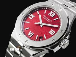 CHOPARD 蕭邦 Alpine Eagle 41 雪山傲翼 阿爾卑斯雄鷹 298600-3023 不鏽鋼材質&nbsp;<font color="#dd4646">丹霞 紅色螺旋放射紋面盤 限量88支</font>&nbsp;阿胖鷹&nbsp;<font color="#fafa01">2024年保單</font>&nbsp;自動上鍊 41mm