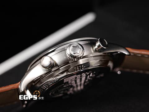 Montblanc 萬寶龍 Heritage Chronograph 傳承系列 128671 淺棕色面盤 不鏽鋼 計時碼表&nbsp;2025年保卡  自動上鍊 40mm