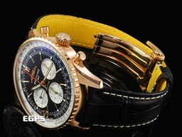 BREITLING 百年靈 Navitimer B01-Chronograph 43 航空計時 18K玫瑰金材質 RB0138211B1P1 <font color="#05f0f0">經典環形飛行滑尺 黑色熊貓面盤</font><font color="#FF0000"> 自製B01機芯 2026年保卡 重約3.38兩&nbsp;</font> 自動上鍊 飛行錶 43mm