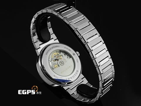 BVLGARI 寶格麗 BULGARI 103720 不鏽鋼材質 藍色太陽紋放射面盤&nbsp;2025年保卡 自動上鍊 40mm