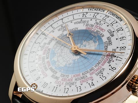 Vacheron Constantin VC 江詩丹頓 Patrimony Traditionnelle 傳承系列 86060/000R-9640 18K玫瑰金材質  蘭伯特投影世界地圖 超複雜三錶盤設計 有別於一般世界時區24個時區 這款有能準確的顯示37個時區 2016年保卡 新錶訂價1,615,000元&nbsp; 自動上鍊 42.5mm