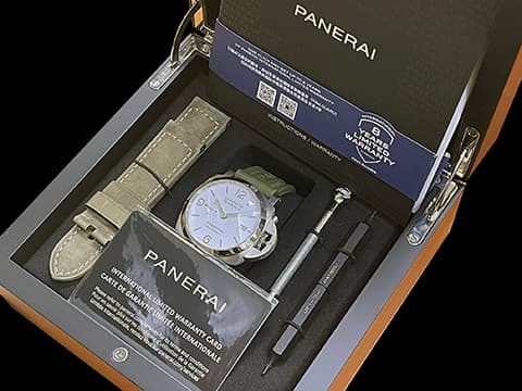 PANERAI 沛納海 Luminor Marina PAM01314 小秒針 PAM1314 白色三明治夜光面盤 不鏽鋼  送你1314，愛你一生一世，男生女生皆合適 2022年保卡 自動上鍊 44mm