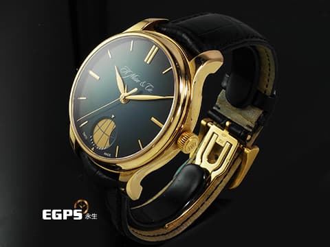 H. Moser &amp; Cie. 亨利慕時 Perpetual Moon 千年月相 348.901-013 18K玫瑰金材質 7日動力儲存 弧形軌道移動式動能儲存顯示 藍色漸層面盤&nbsp;台灣公司貨 訂價約1,245,000元&nbsp;自動上鍊 40.8mm