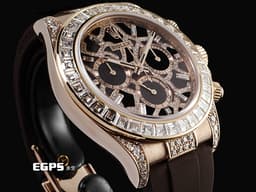 ROLEX 勞力士 Daytona 宇宙計時型 迪通拿 116515 精鑲126555TBR 18K永恆玫瑰金材質 <font color="#ffe6d9">長頸鹿 精鑲天然鑽石面盤、錶耳 精鑲36顆梯形鑽石錶圈&nbsp; </font><font color="#ff0000">2018年保卡</font><font color="#ffe6d9">&nbsp;</font>自動上鍊 40mm