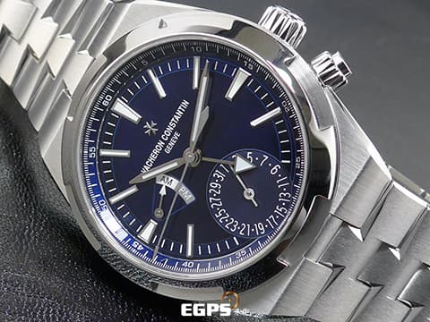 Vacheron Constantin 江詩丹頓 VC錶 OverSea Dual Time 縱橫四海 7900V/110A-B334 藍色太陽紋面盤&nbsp;7900 V 兩地時區 日夜顯示 不鏽鋼 2021年保單 快拆錶帶裝置 附原廠皮革錶帶、橡膠錶帶&nbsp;自動上鍊 41mm