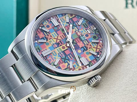 ROLEX 勞力士 Oyster Perpetual 36 經典 蠔式恆動型 126000 新款&nbsp;彩色紀念花紋漆面圖案面盤  OP36 904L不鏽鋼 126000-0016 大三針&nbsp;2026年 新式木質保卡 自動上鍊 36mm
