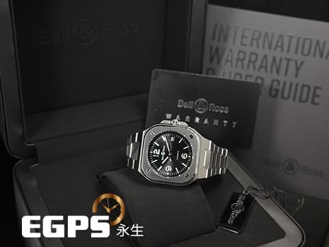 Bell &amp; Ross 柏萊士 Urban系列 BR-05 Black Steel 不鏽鋼 BR05A-BL-ST/SST 大三針&nbsp;2025年保單&nbsp;自動上鍊 40mm